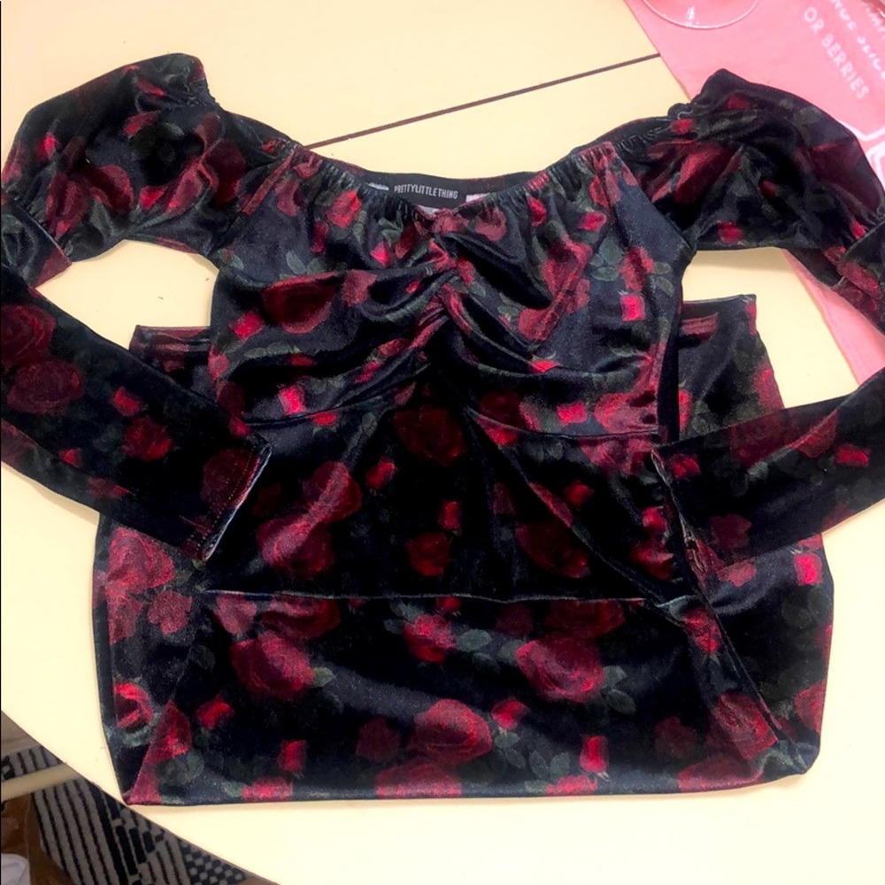 PLT Velvet Off the Shoulder Dress